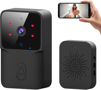 KZQ Deurbel - Deurbel draadloos - Deurbelset - Draadloze Deurbel Camera - 150 Meter Verbinding Slimme Camera - Tweerichtingsaudio Realtime Alarm - Nachtzicht Videodeurbel - Perfect voor Woningen - Kantoren - Hotels