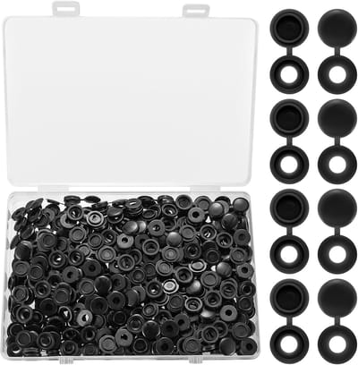 250 Stuks Beschermende Schroefdeksels, 5mm Plastic Schroefcaps, Decoratieve Caps voor Meubels en Klussen, Zwart