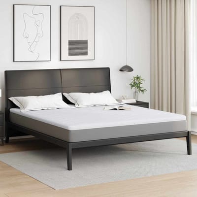vidaXL - Matras - Topper - 180 - x - 200 - cm - dik - Knit - Stof - Wit