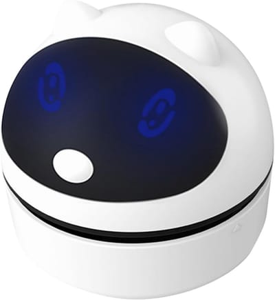 Stofzuiger - Schattig robotontwerp - Tafelmodel stofzuiger - Draadloos en USB-oplaadbaar - Compact en lichtgewicht (Wit)