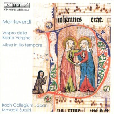 CD CLAUDIO MONTEVERDI - BACH COLLEGIUM - Vespro Della Beata Virgine, Missa I BISCD10711072 BIS 2001 Europa Klassiek Gebruikt