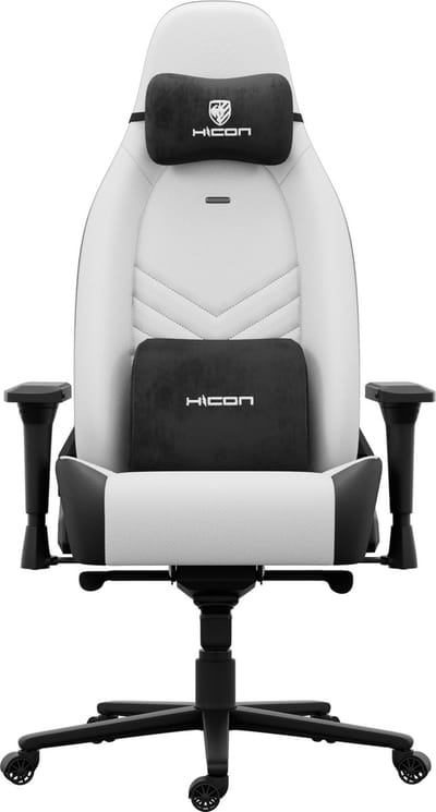 HICON® Premium Gamestoel - 4D Armleuningen - Kunstleer - 150 kg Infinity Maverick - Ergonomische Gamestoel - Wit