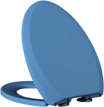 Langwerpige toiletbril - Toiletzitting deksel - Badkamer verbetering - Softclose en snelmontage - Langwerpig model - Blauw