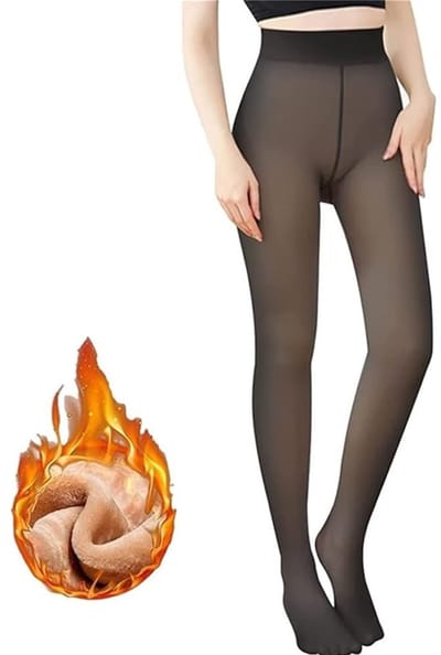 Dailygoody - Thermische Panty Dames - Gevoerde Panty - Zachte Pluche Voering - Fleece Panty - Verwarmend - Ideaal voor Koude Winterdagen