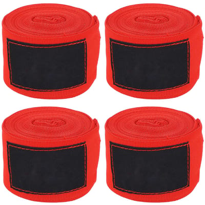 4 stuks Sport Handwraps Elastische Bokshandschoenen Ademende MMA Bokshandschoenen voor Mannen Vrouwen Rood 5M rood