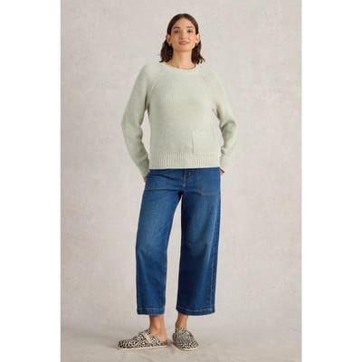 White Stuff Bailey Cotton Jumper Khaki Green Maat: 10 | Sweaters Outlet | Dames | Bruin