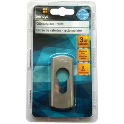 Sencys Cilinderplaat Rechthoekig Aluminium Zilver 6mm