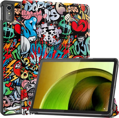 Hoes - Geschikt voor Lenovo Tab M10 5G - Dun & Stevig - Trifold Bookcase - Hard Cover - Hardcover Book Case - Tablet Hoesje - Graffity