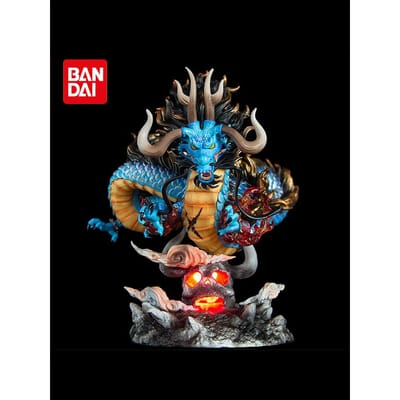 22cm One Piece Anime Figuur GK Kaido Drakenvorm Vier Keizers Met Lamp PVC Actiefiguur Model Poppen Antistress Speelgoed Voor Cadeau brown