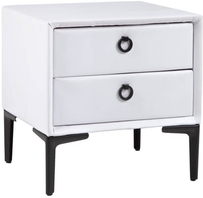Modern nachtkastje COSMOPOLITE 45 cm wit mat twee lades - 40785