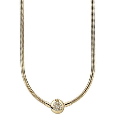 925 Sterling Zilver Sprankelende Kroon O Pave Hart Poetic Blooms Sluiting Slang Ketting Ketting Voor Populaire Kralen Charm Diy Sieraden 40cm beige