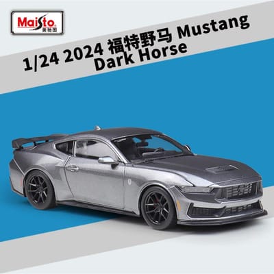 1:24 Mustang Dark Horse Legering Track Raceauto Model Diecast Metaal Muscle Sportvoertuig Auto Model Simulatie Kinder Speelgoed Cadeau