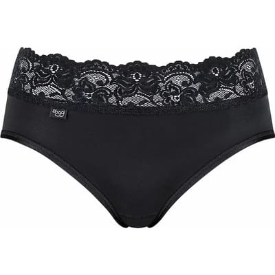 sloggi Romance Dames Midi slip met kant - Zwart - Maat 38
