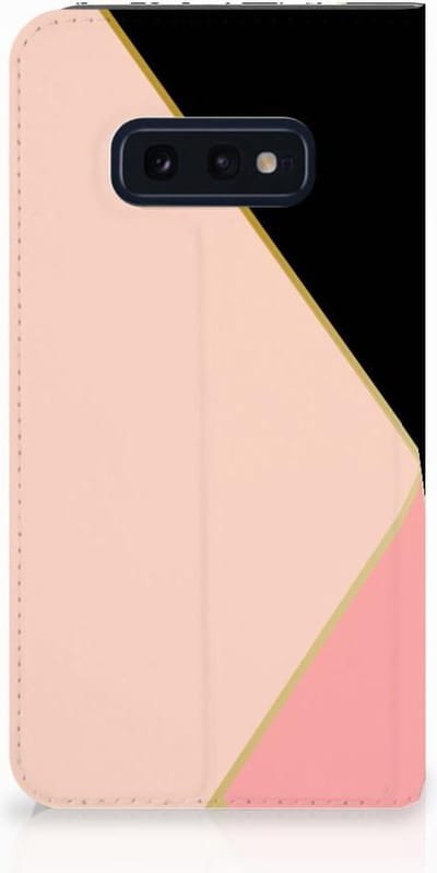 Book Case voor Samsung Galaxy S10e Stand Case Zwart Roze Vormen