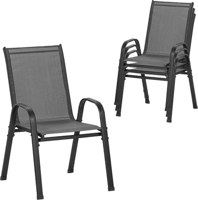 House of Balance Tuinset Stoelen 4 stuks - Tuinstoelen Stapelbaar - Tuinstoelen set van 4 - Tuinstoel - Campingstoel - Terrasstoel
