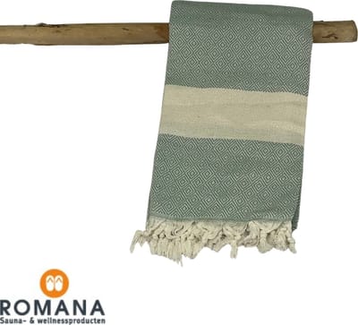 Romana Products - Diamond - Hamamdoek - Baddoek - Strandlaken - Saunalaken - 100cm x 180cm - Licht Olijf Groen