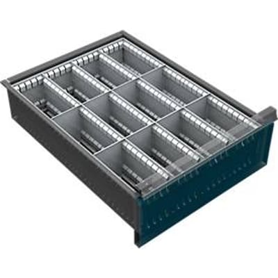 Schuifladeonderverdeling, 12 vakken, 150-240 mm