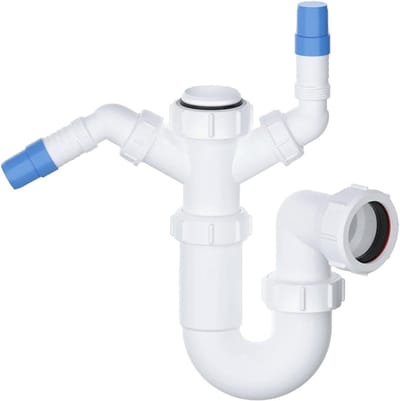 Telescopische Verstelbare Dubbele Mondstuk Swivel P Trap voor 40 mm Afvoerleidingen - Ideale Oplossing voor Gootsteenafval en Wasmachine Aansluitingen