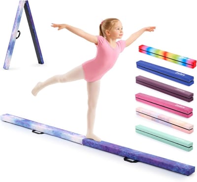 Gymnastiekbalk - Evenwichtsbalk Vloerbalk - Thuis Turnen Oefenen - Opvouwbaar Met Handgrepen - 244 cm - Galaxy