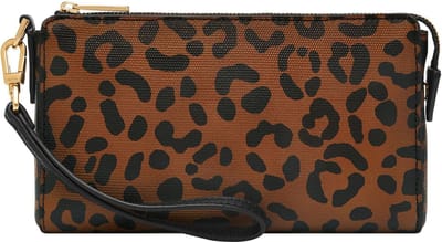FOSSIL Polstas Utensil zak Wristlet Leopard Bruine