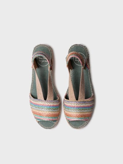 Dames espadrilles van veelkleurig raffia | ESTEL-MH