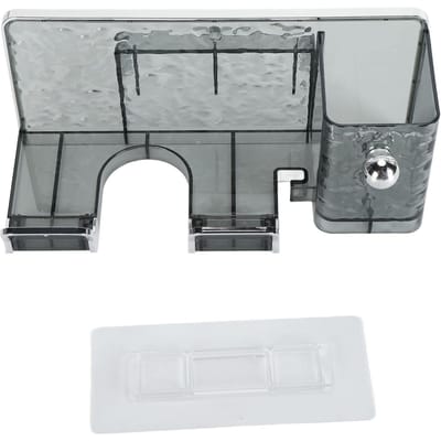 Haardrogerhouder Plastic Wandmontage Zelfklevend Watergolf Föhn Organizer Rek voor Haar gray