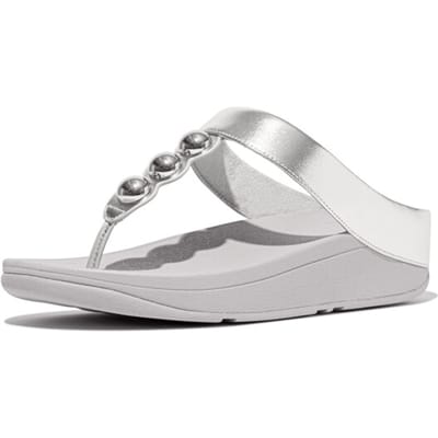 FitFlop Dames teenslippers Fino Mirror-Dome Metallic-Leather Toe-Post Sandals II2