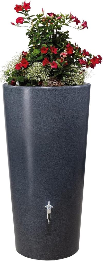Regenton 210 Liter met Plantenbak in Natuursteenlook