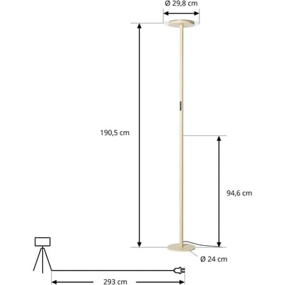 Arcchio LED vloerlamp Frile, beige, hoogte 190 cm, dimbaar