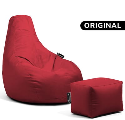 Casacomfy Premium Original - Complete Zitzak Set met Voetenbankje - Voor Volwassenen & Kinderen - Inclusief 200L Vulling - Rood