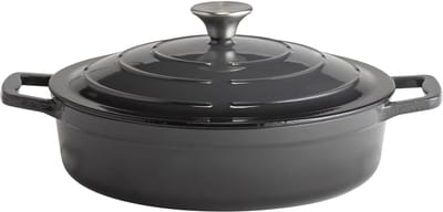 APS braadpan met deksel - 28 cm - 3 liter - gietijzer emaille - antraciet