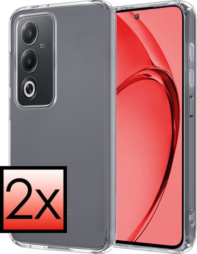 Hoesje - 2 Stuks - Geschikt voor OPPO A80 - Sterk & Shockproof - Case Siliconen - Back Cover - Telefoon Hoes - Transparant