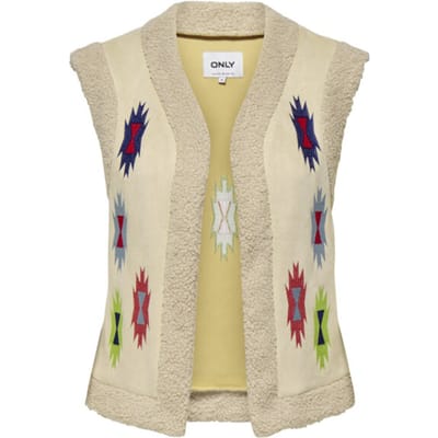 Only Gilet Onlfrida Aztec Emb. Waistcoat Cs Ot 15319130 Pumice Stone/multi Colors Emb Dames Maat - XS