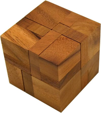 3D Houten Kubus Puzzel - Ontraadsel Geduld- en Logicaspel voor Volwassenen en Kinderen