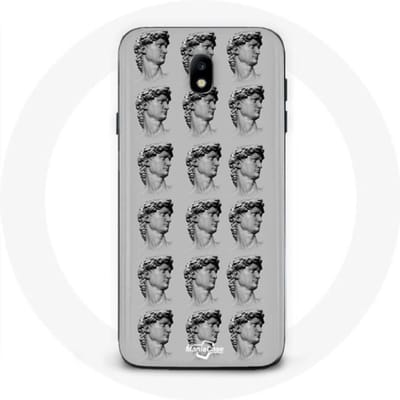 Samsung Galaxy J3 2017 hoesje Standbeeld grijze achtergrond grijs