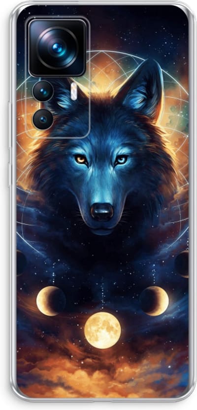Case Company® - Hoesje geschikt voor Xiaomi 12T hoesje - Wolf Dreamcatcher - Soft Cover Telefoonhoesje - Bescherming aan alle Kanten en Schermrand