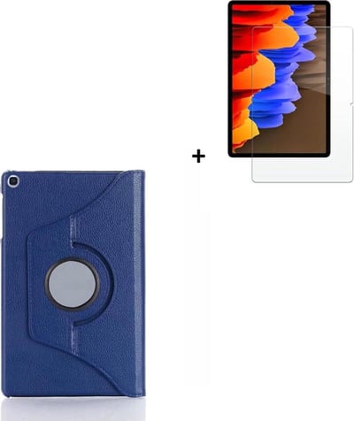 Samsung Galaxy Tab A7 2022 hoesje - 10.4 inch - Samsung Tab A7 2022 Screenprotector - Samsung Tab A7 2020 hoesje Blauw + Screenprotector