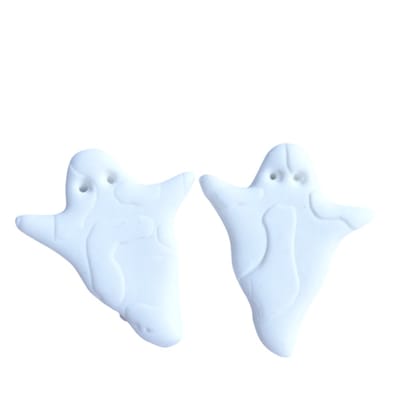 2 Love it Ghost panther wit - oorstekers - handgemaakt van polymeerklei - spook oorbellen - halloween sieraden - stainless steel studs