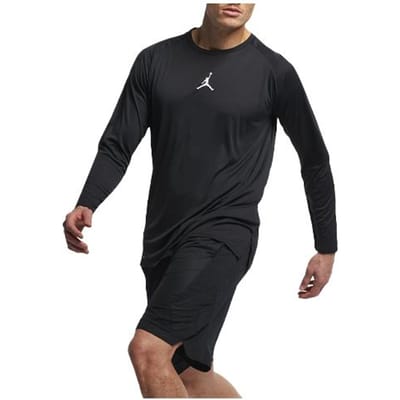 Jordan Gebreid Sport Casual Logo Lange Mouw Fitness Top Heren Tops Zwart 926431-010 S black