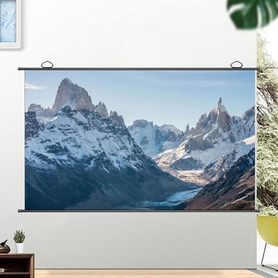 Projectiescherm - Beamerscherm Oprolbaar - Films Kijken - Handmatig Oprolbaar - 100 inch - Wit