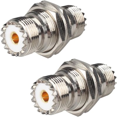 UHF Female naar UHF Female Adapter Set - 2 Stuks Low Loss RF Coaxiale Connectoren voor Router, WiFi en Antenne Versterking