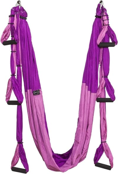 Yoga Hangmat - Luchtyoga Swing - Ontspanning Thuis - Sterk Nylon Materiaal - 250 x 145 cm - Roze