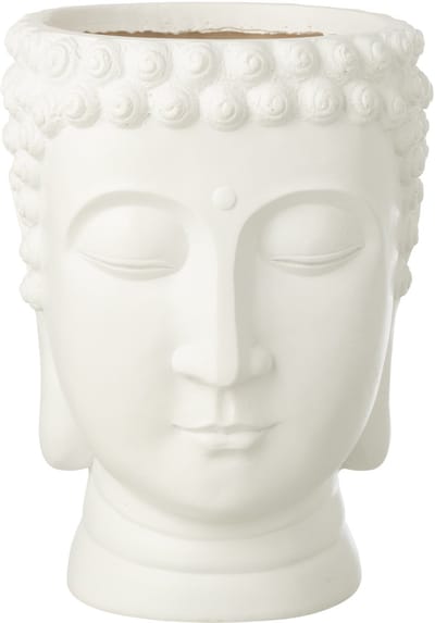 J-Line bloempot Boeddha - polyresin - wit - large
