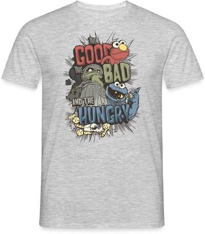 Sesamstraat The Good The Bad And The Hungry T-Shirt Heren