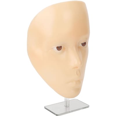 Oefenhoofd voor make-up herbruikbaar realistisch 5D volledig gezicht siliconen make-up mannequin met standaard geel