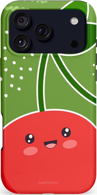 Casetastic hoesje geschikt voor Apple iPhone 17 Pro Max - MagSafe - Dubbellaagse bescherming - Kersenkus - Fashion Case - Groen Rood