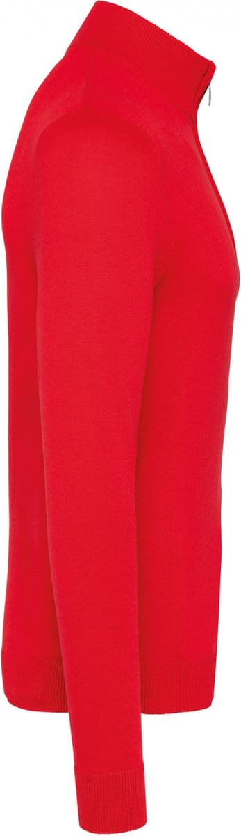 Pullover/Cardigan Heren S Kariban Rolkraag Lange mouw Red 50% Katoen, 50% Acryl