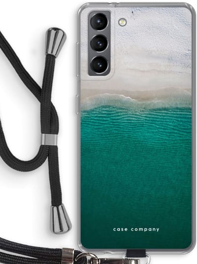 Case Company® - Hoesje met koord geschikt voor Samsung Galaxy S21 hoesje met Koord - Stranded - Telefoonhoesje met Zwart Koord - Bescherming aan alle Kanten en Over de Schermrand