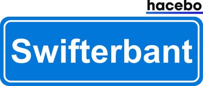 Hacebo - Plaatsnaam Sticker - 29x10 CM - Swifterbant sticker - Verkeersborden sticker - grappige cadeaus - Swifterbant