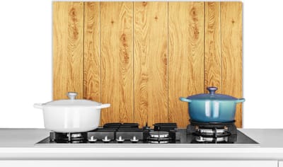 Spatscherm keuken 80x55 cm - Kookplaat achterwand Patronen - Planken - Natuur - Muurbeschermer - Spatwand fornuis - Hoogwaardig aluminium